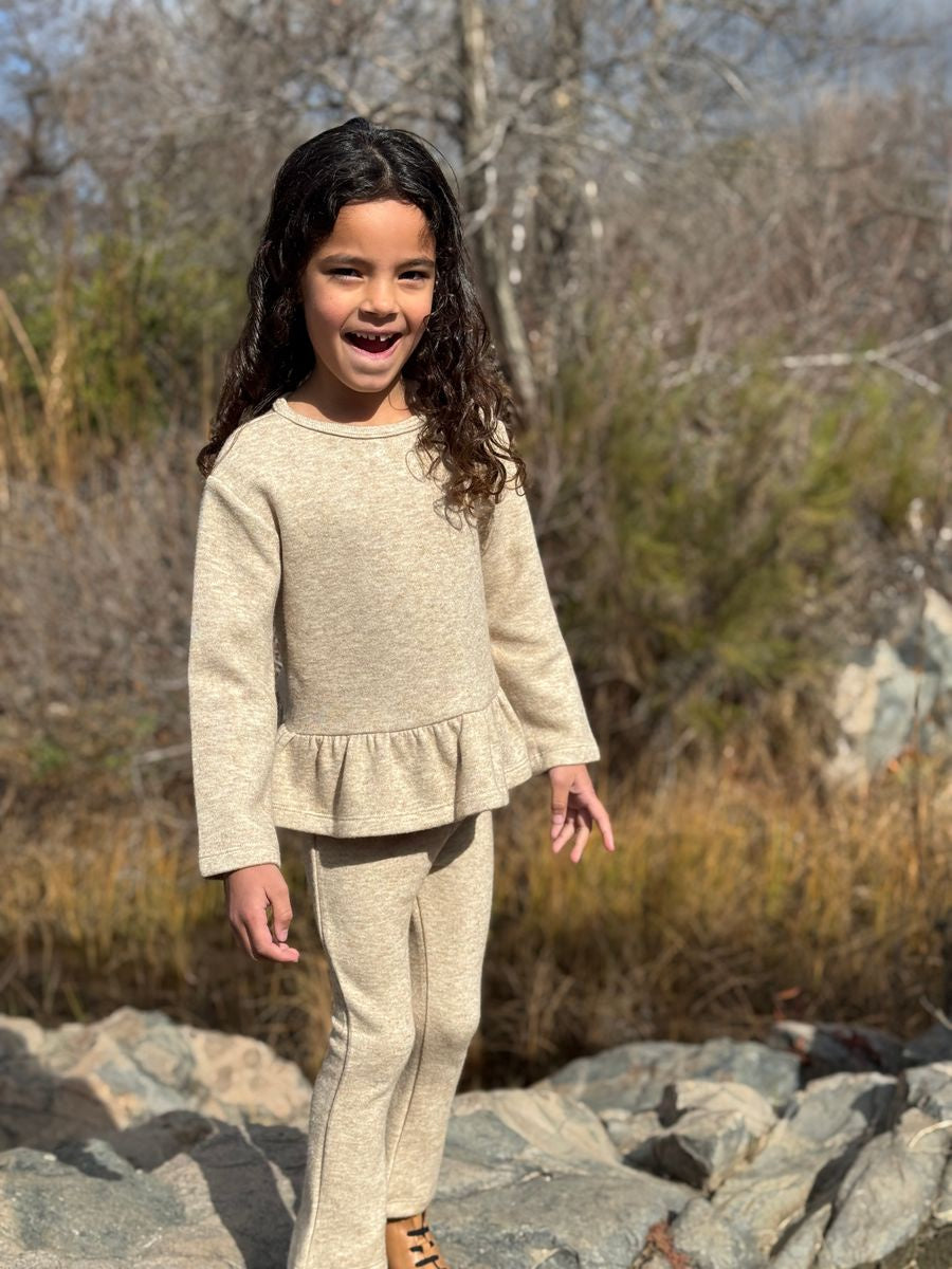 Harriet Heather Oatmeal Soft Flare Kid Pant