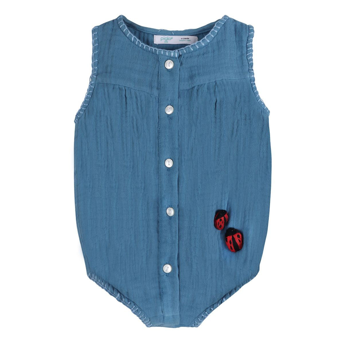 Embroidered Ladybird Beetle Romper