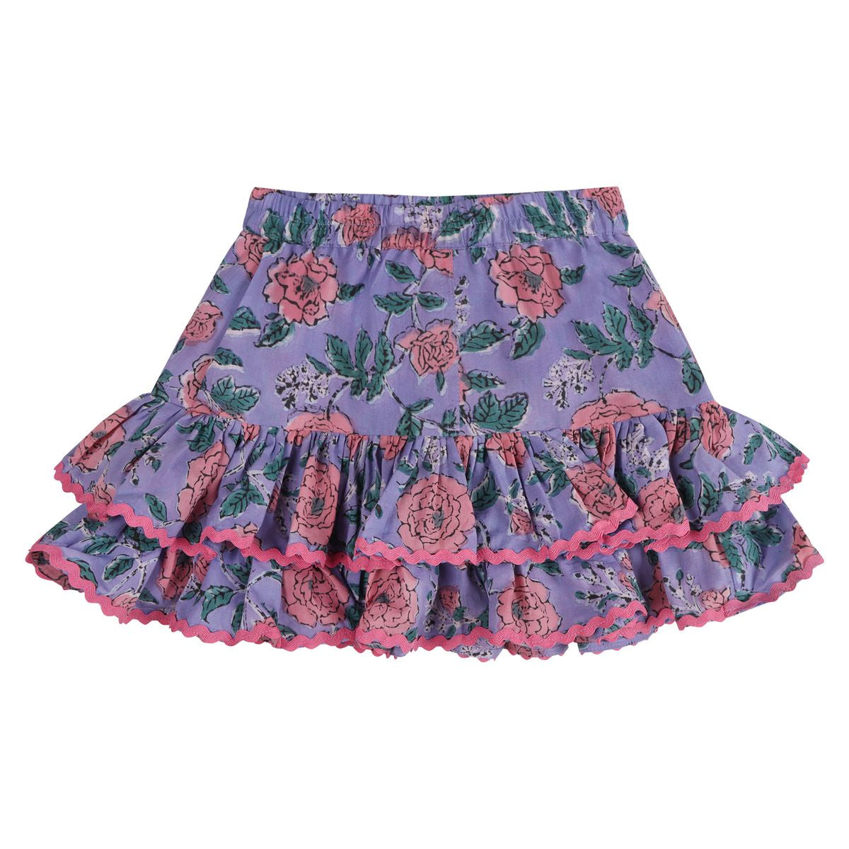 Ruffle Tier Floral Kid Skirt