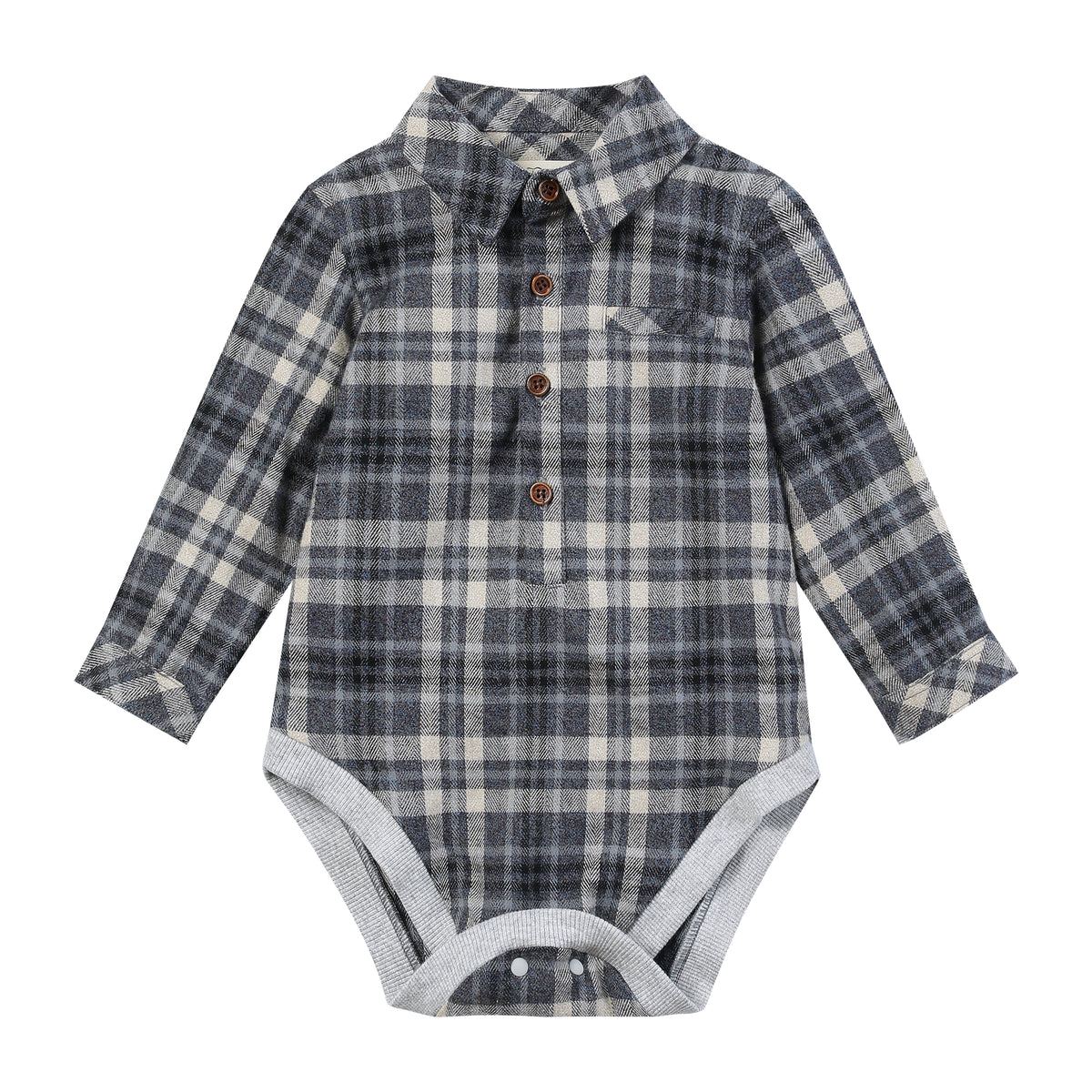 Jasper Blue Plaid Onesie
