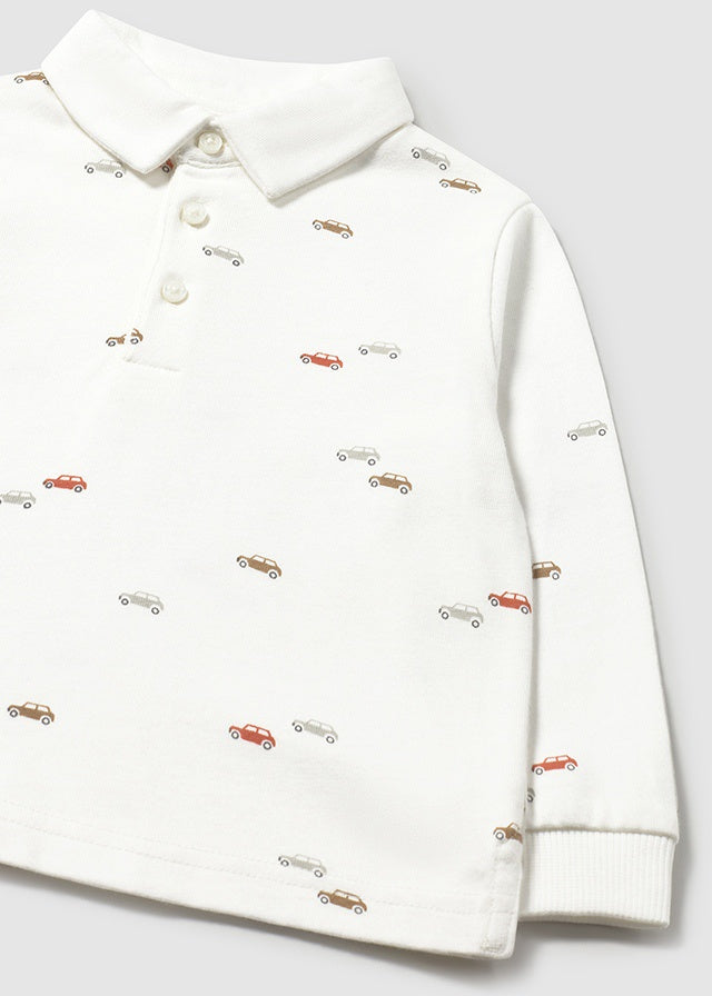 Three Color Cars LS Toddler Polo Tee