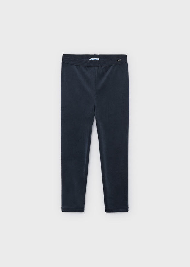Dark Blue Basic Velvet Leggings 712