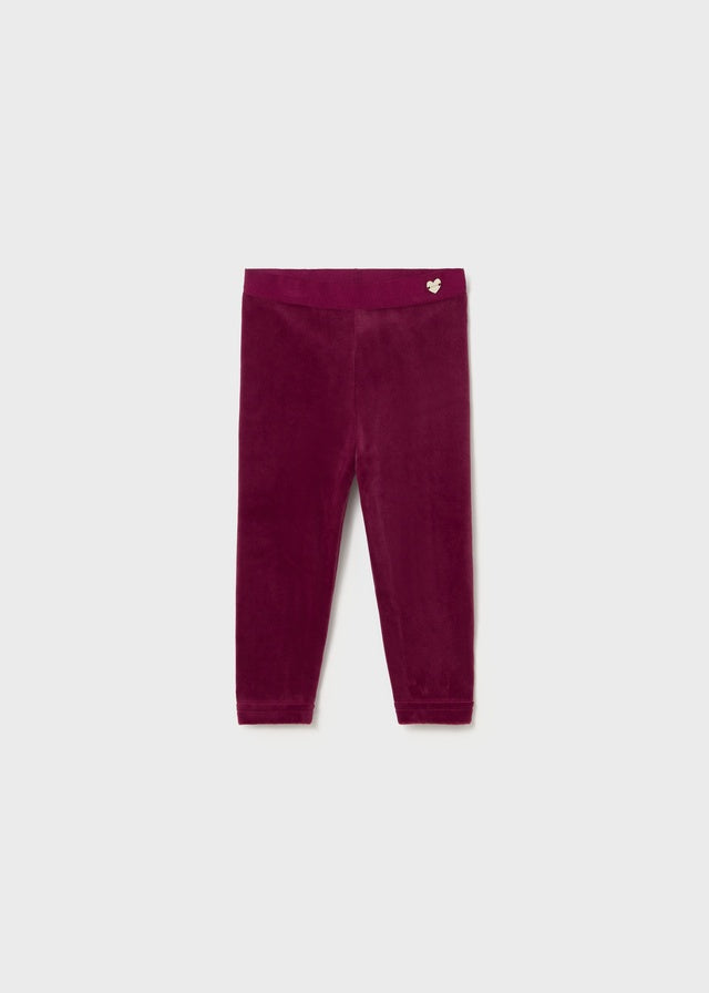 Dark Pink Plain Velvet Leggings 727