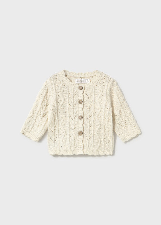 Patterned Knit Long Cardigan 2301