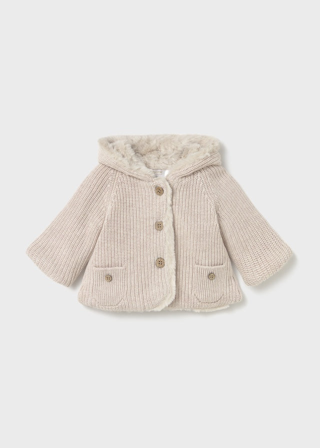 Pom Hooded Knit Cardigan 2302