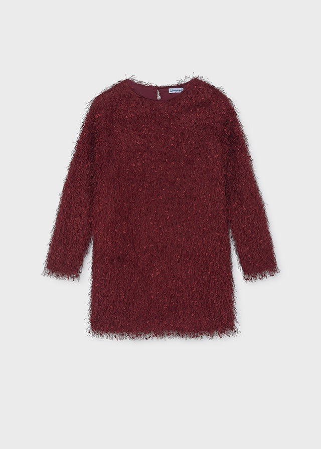 Dark Fuzzy Fringed Dress 7941