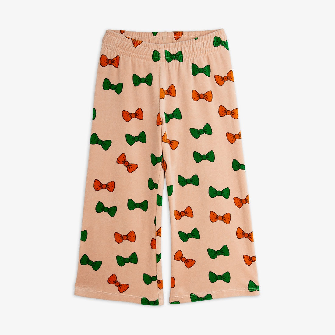 Bows Velour Wide-Leg Pants