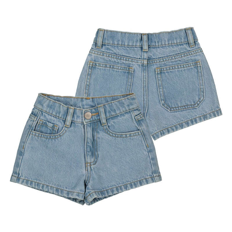 Light Denim Basic Toddler Shorts