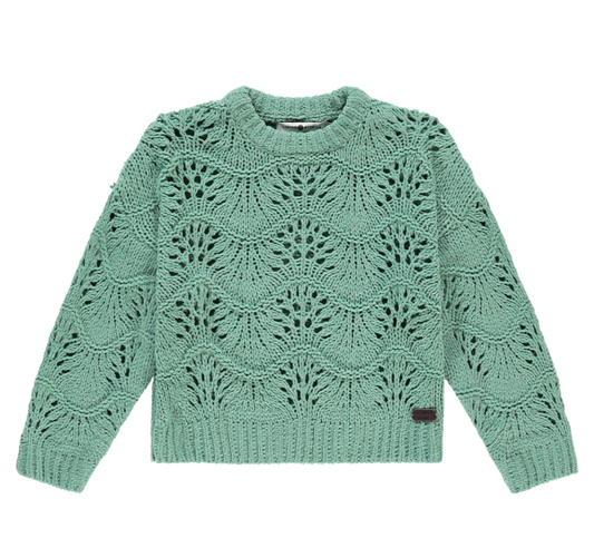Mint Green Crochet LS Toddler Top