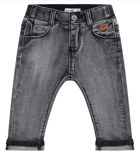 Dark Grey Denim Wash Pants