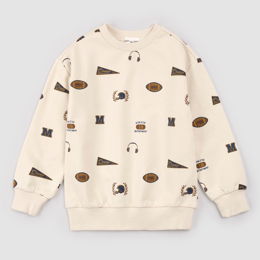Sports Prints LS Toddler Sweater