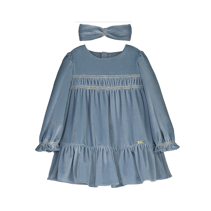 Blue Bell Velour Hand Smocked Toddler Dress
