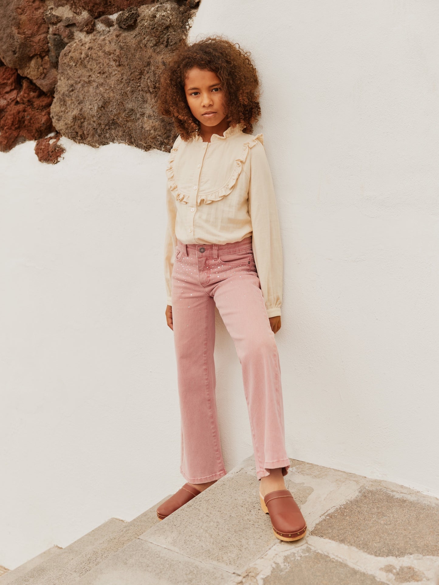 Asta Blush Rhinestone Kid Pant