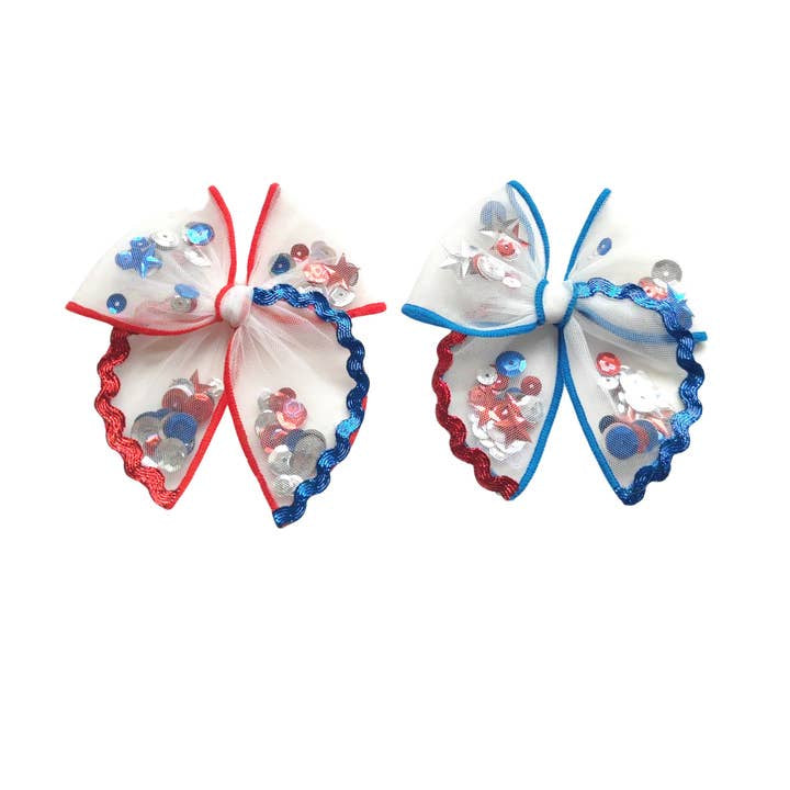 Patriotic Sequin Shaker Bow