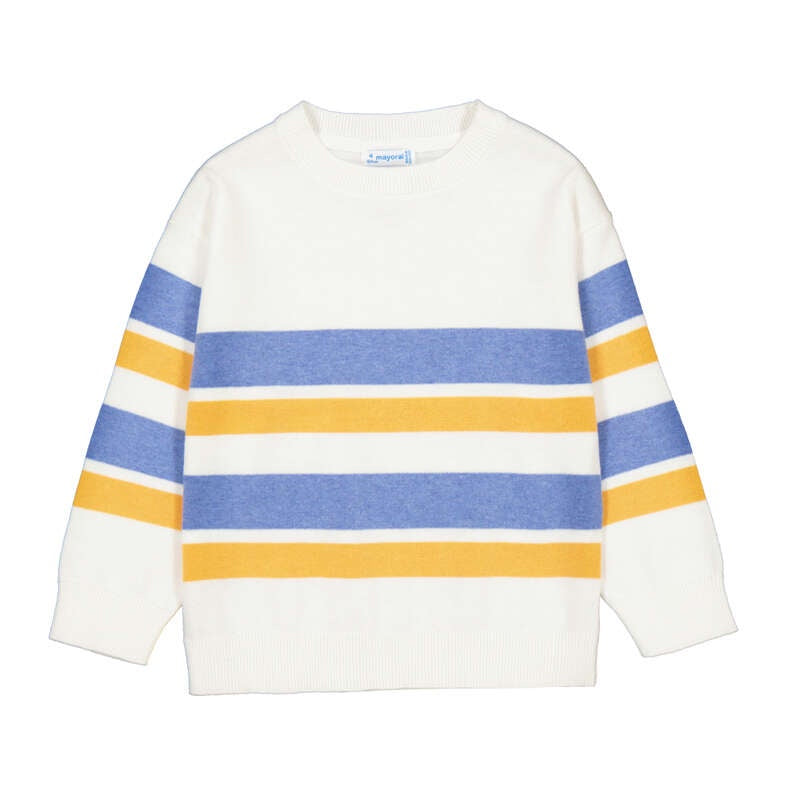 Blue + Orange Bold Striped Kid Jumper