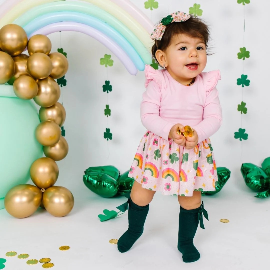 Lucky Doodle St. Patrick's Day LS Tutu Bodysuit