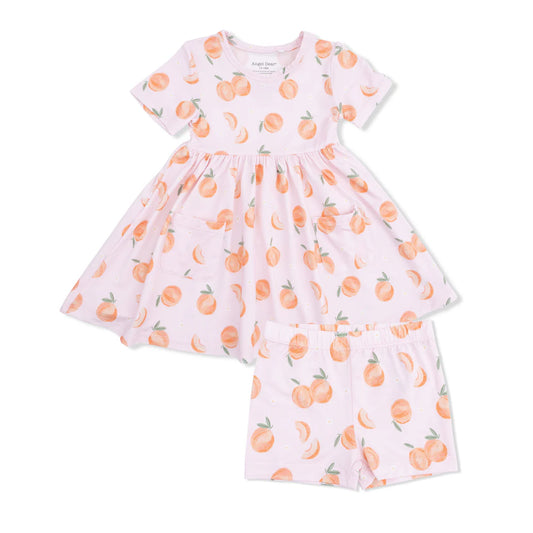 Sweet Peach Twirly Dress w/ Cartwheel Short