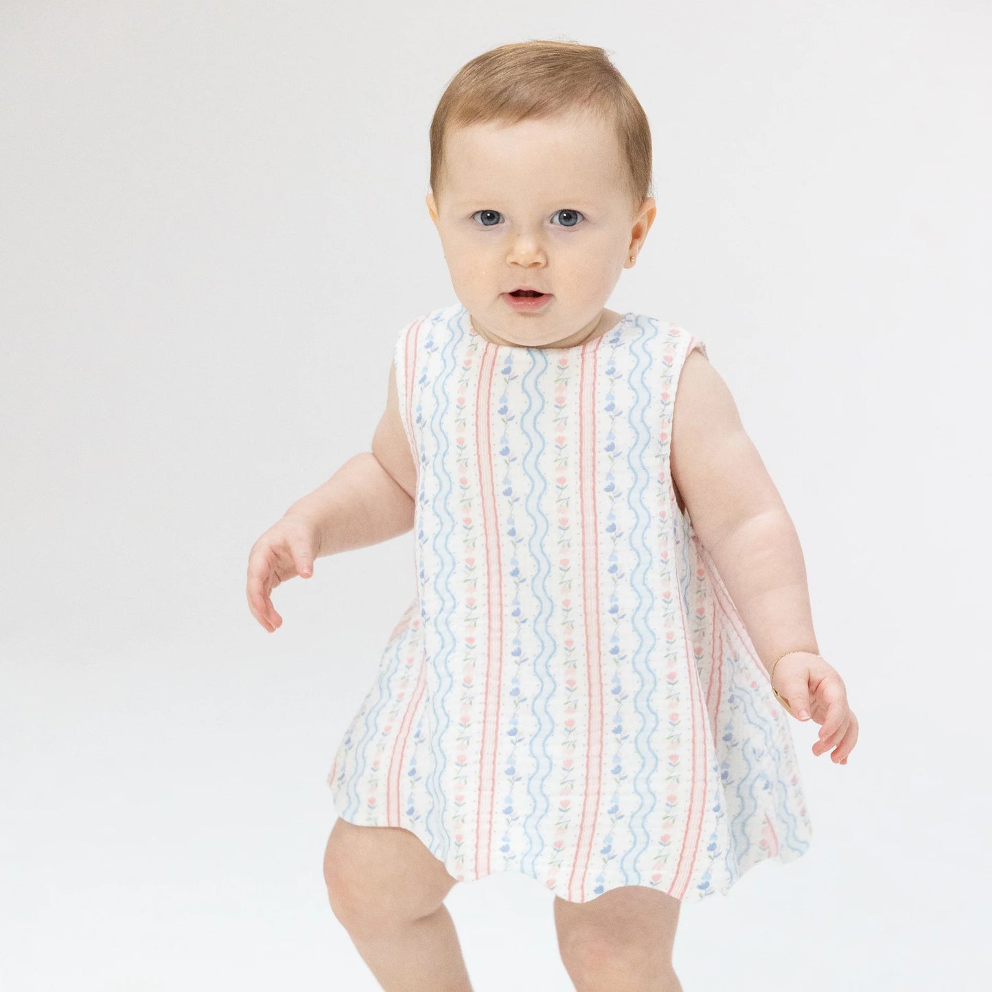 Tulip Stripe - Scallop Back Top w/ Bloomer