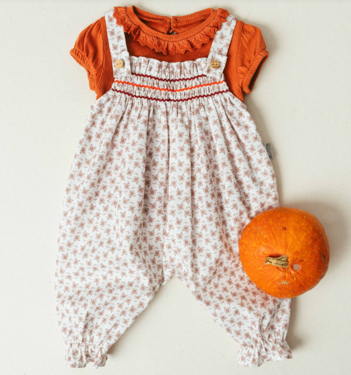 Floral Ric Rac Trim Tank Romper