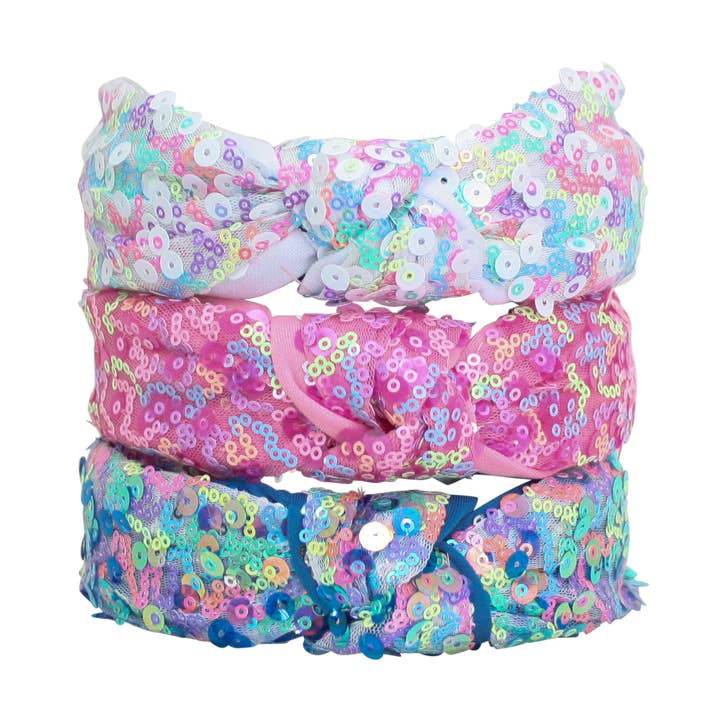 Neon Sequin Knot Headband