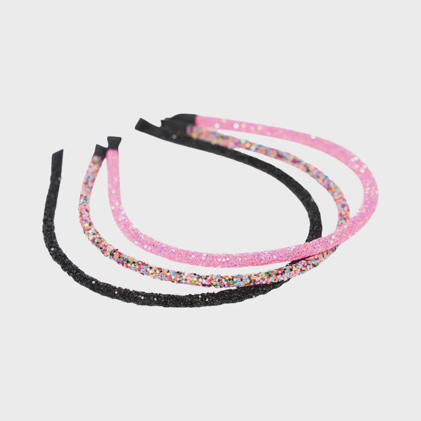 Girls Thin Glitter Headbands- Asst