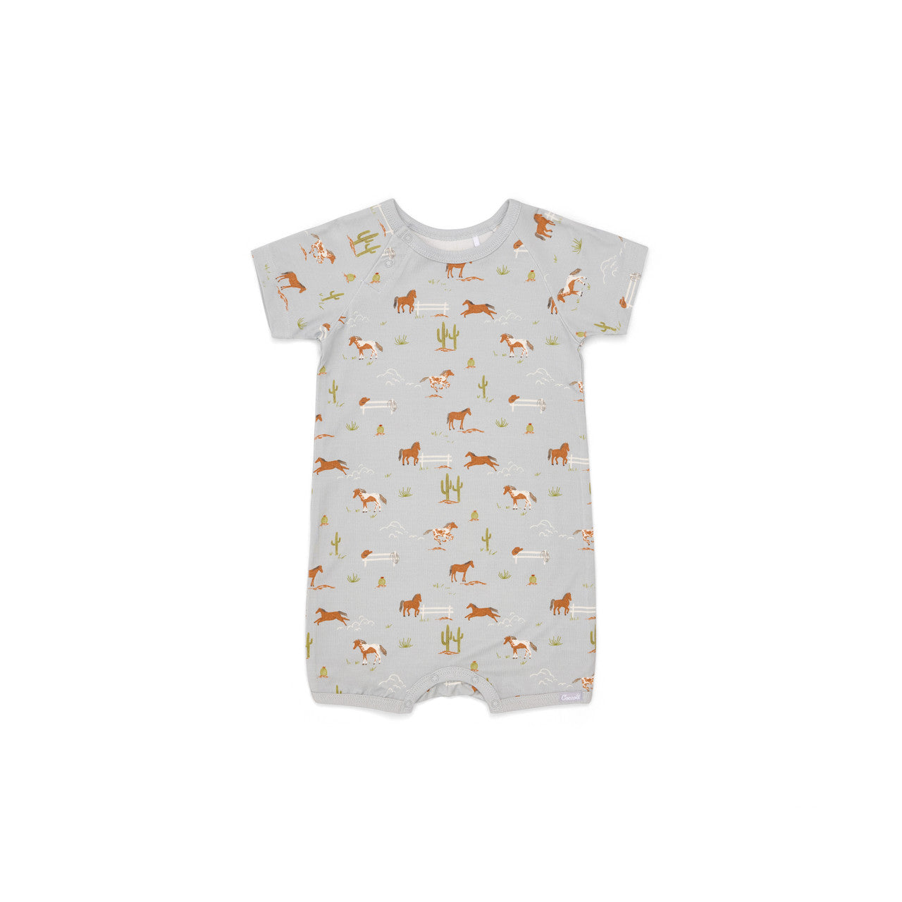 Horses on Mercury Print Shortie Romper
