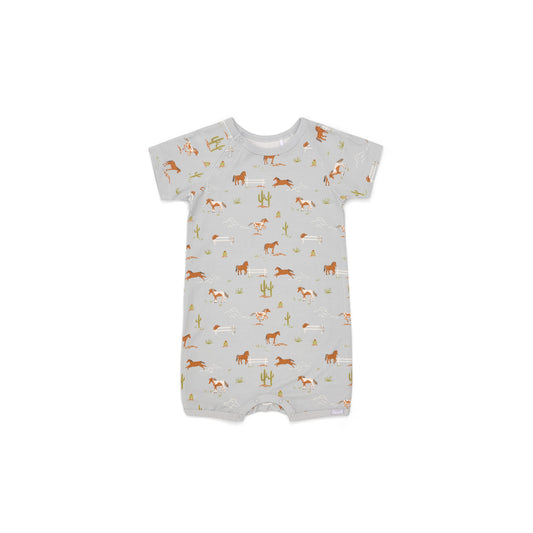 Horses on Mercury Print Shortie Romper