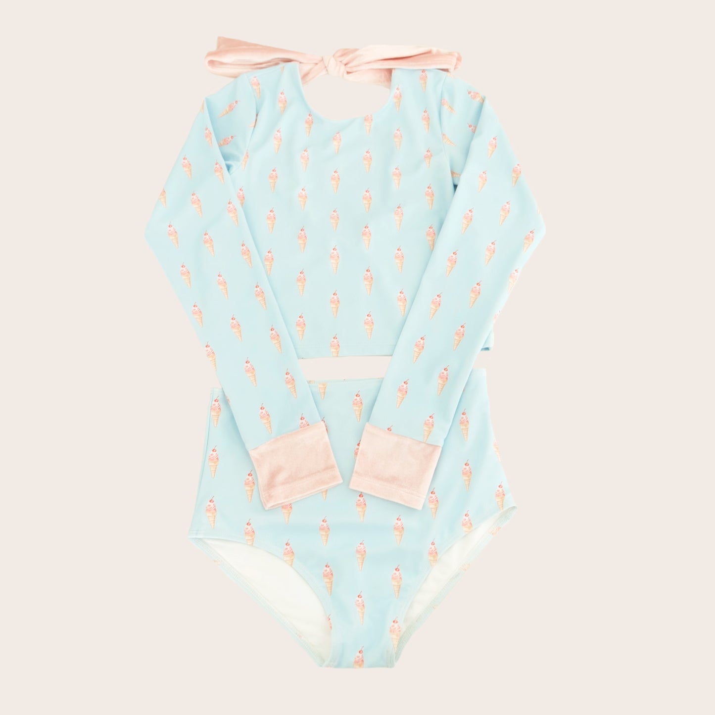 Cherry Sundae Two Piece LS Toddler Swimsuit