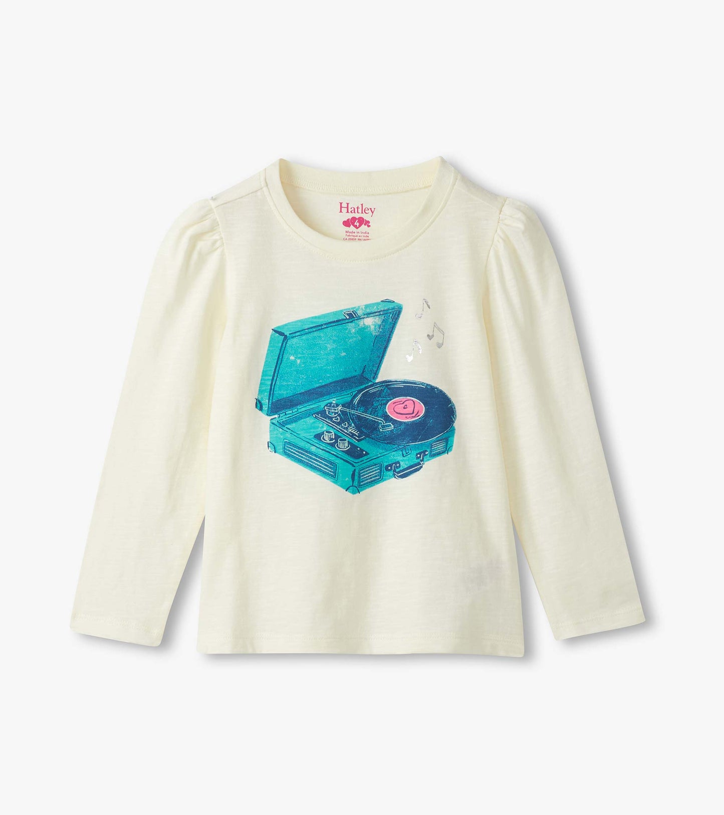 Record Player Puff Sleeve Tee