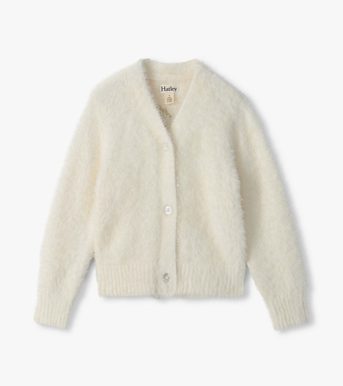Gold Heart Fuzzy Kid Cardigan