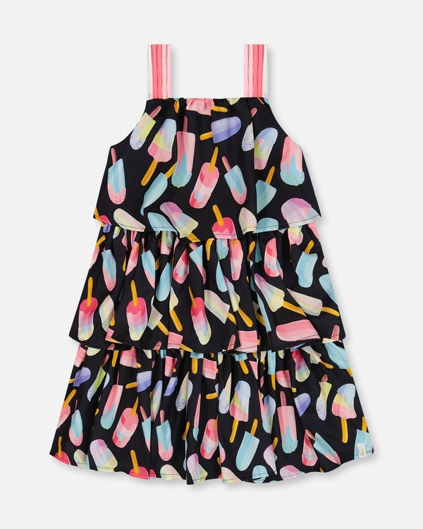 Popsicle Fun Printed Tier Dress