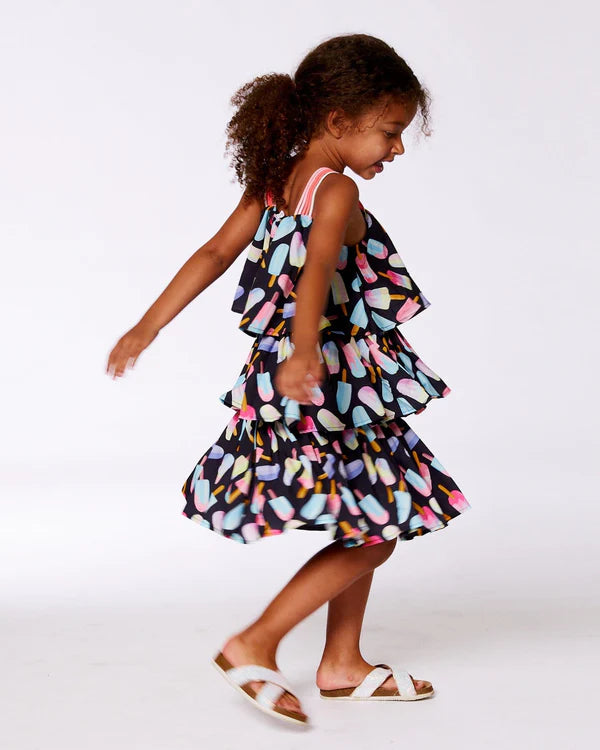 Popsicle Fun Printed Tier Dress