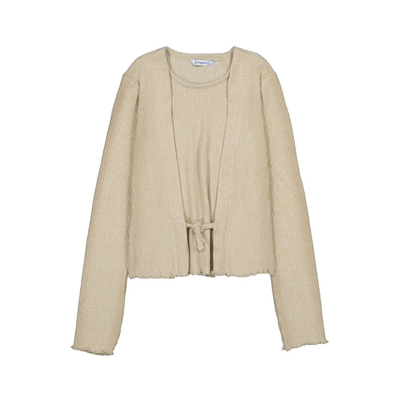 Rib Knit LS Layered Top