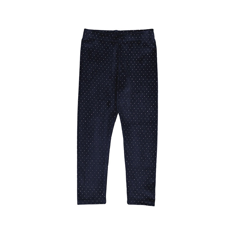 Navy Velvet Legging w/ Gems