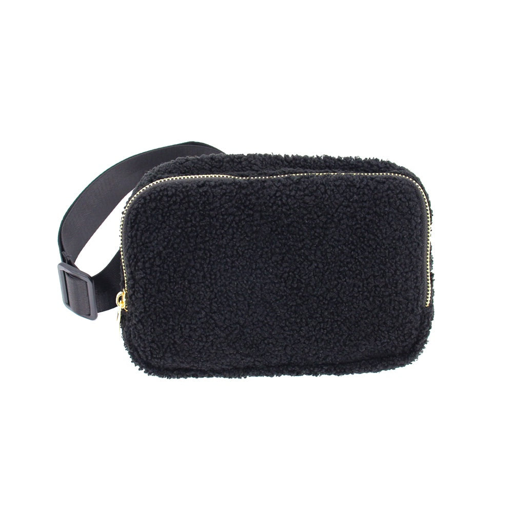 Varsity Black Sherpa Waist Bag
