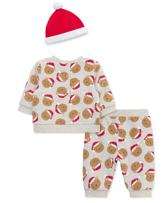 Santa Bear 3 pc Sweat Set