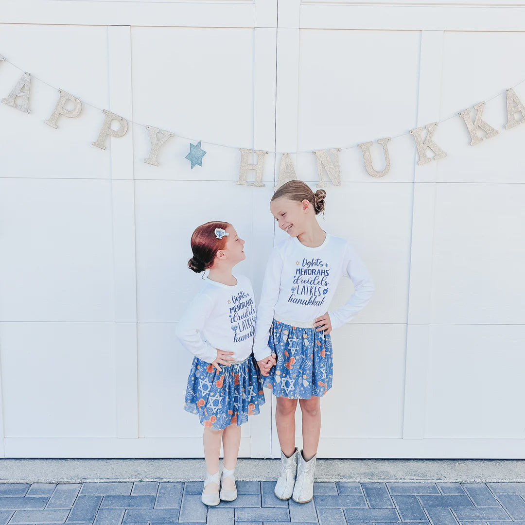 Sweet Wink Tutu Skirt-Hanukkah : 6-8yr