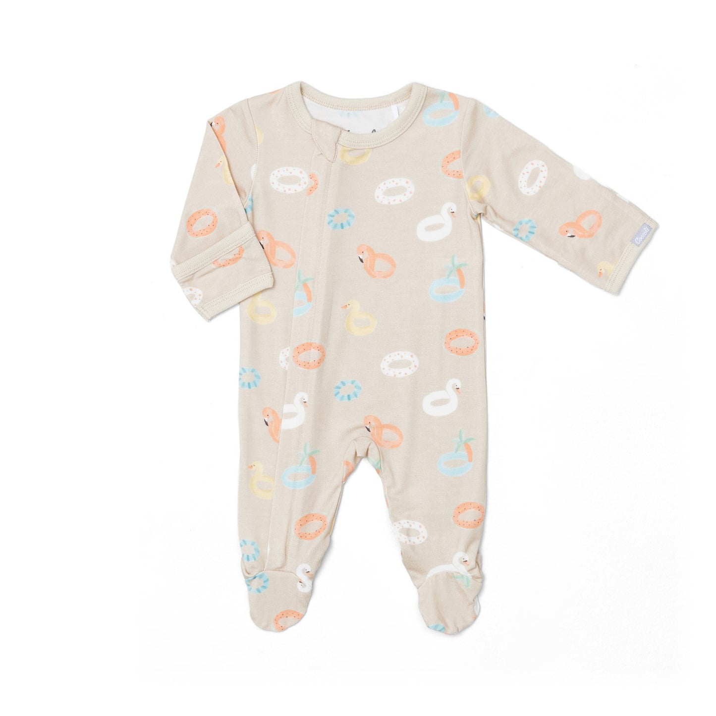 Pool Floaties Cotton Modal Zipper Footie
