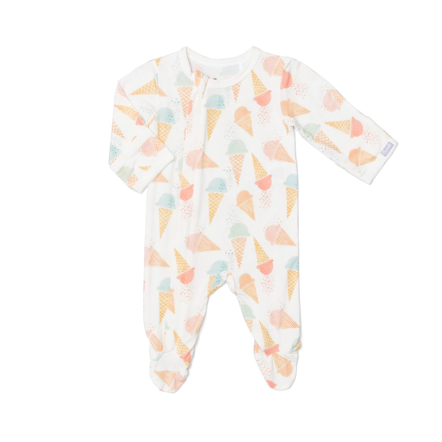 Gelato Cones Cotton Modal Zipper Footie