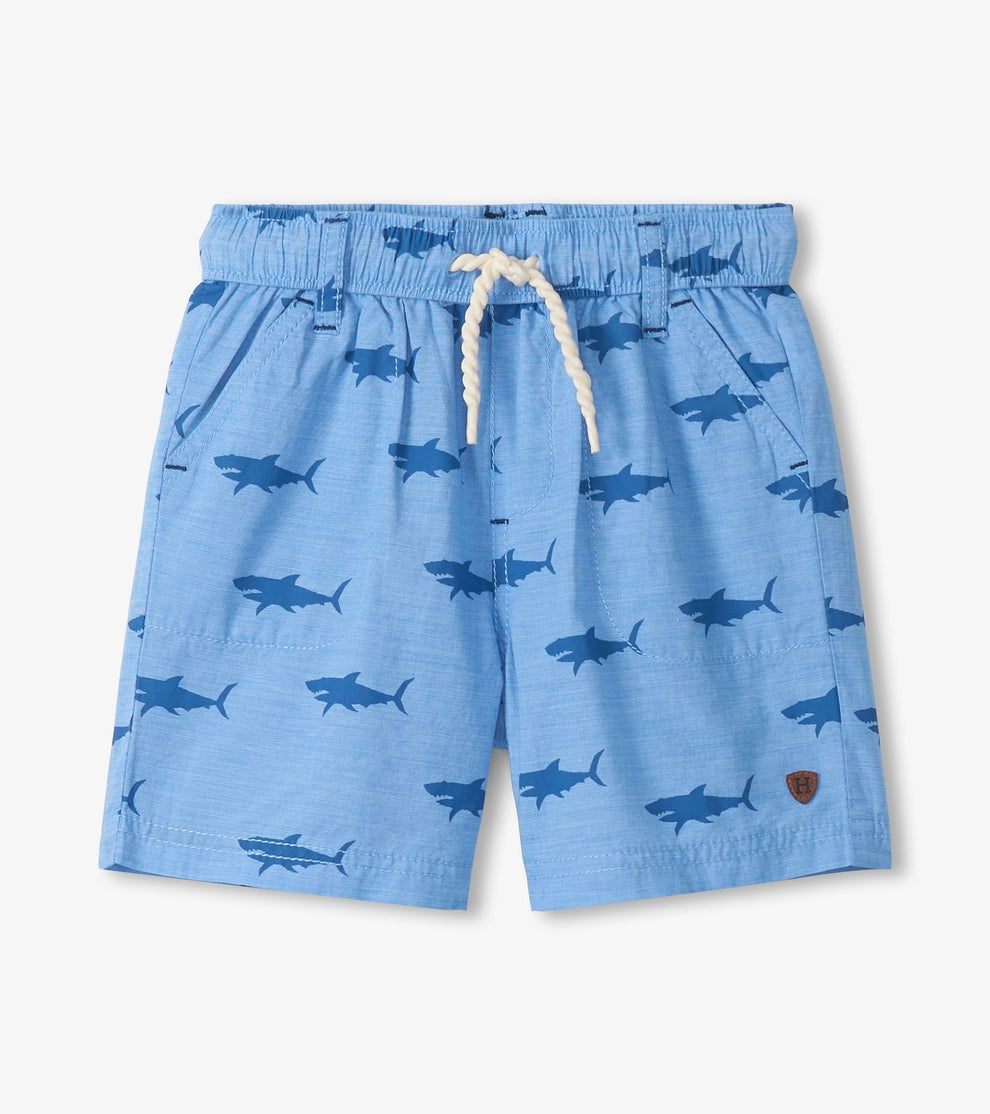 Baby Sharks Oxford Woven Toddler Shorts