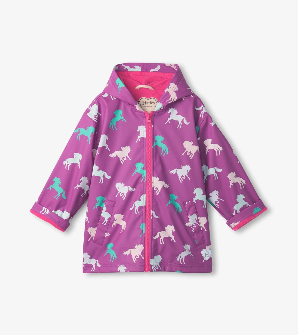 Leaping Horses Zip Up Rain Jacket
