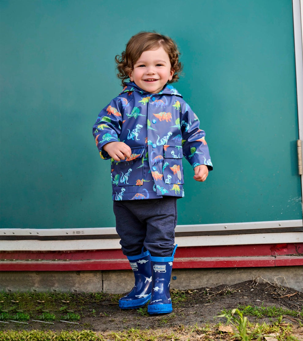 Dino Party Snap Baby Rain Coat