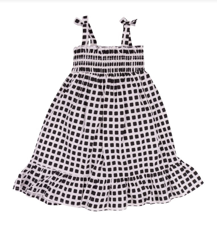 Square Patterned Fabric Dress