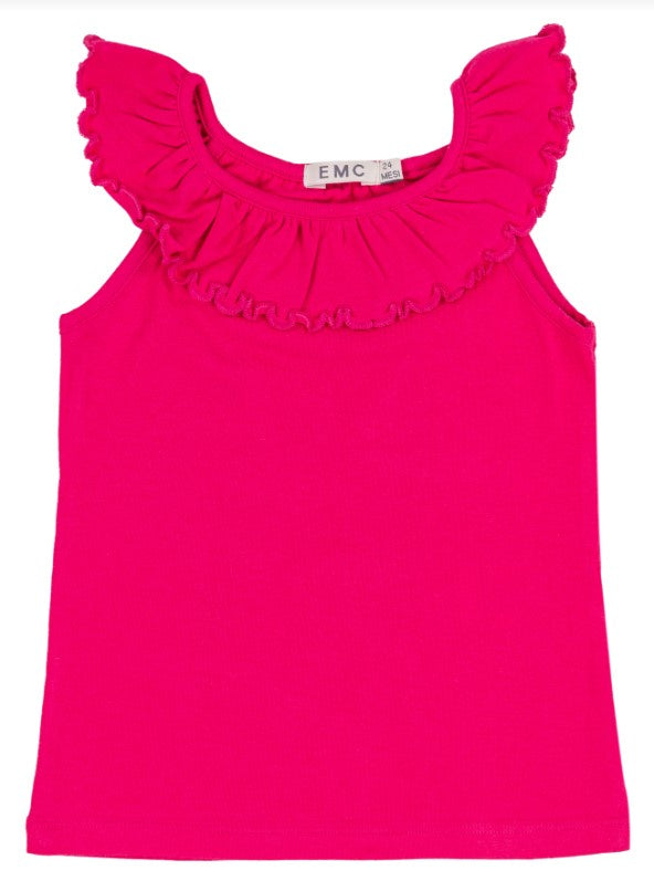 Ruffle Collar Jersey Tank