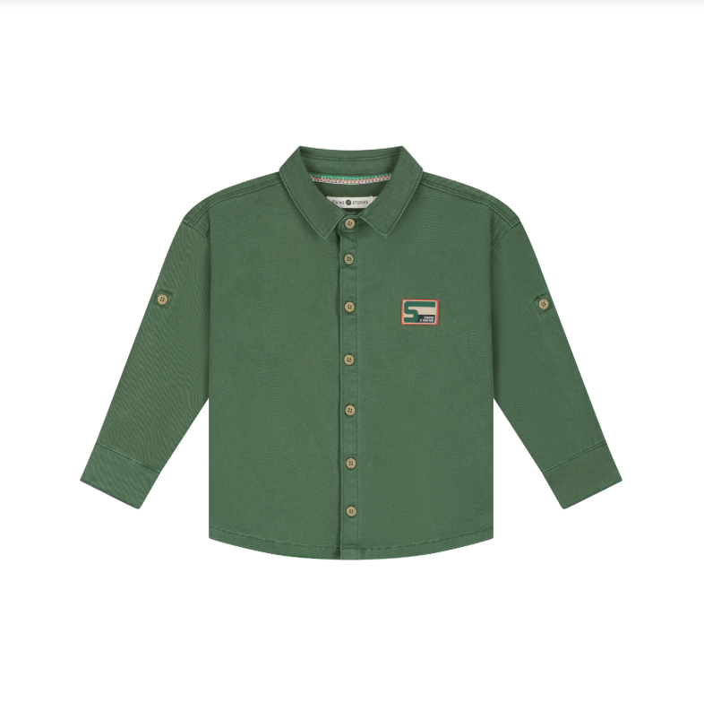 Dark Green Button Down Toddler Shirt