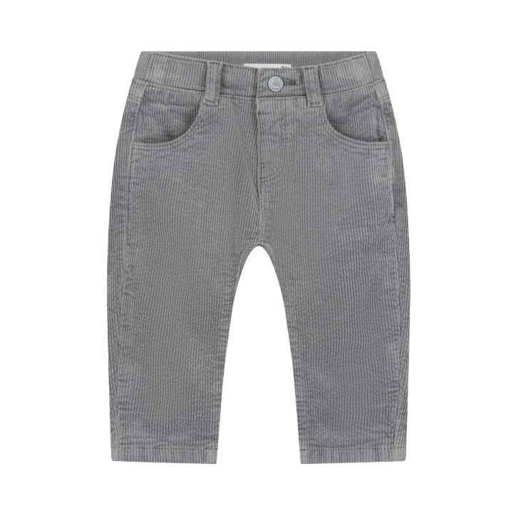 Gray Wide-Fit Corduroy Pants