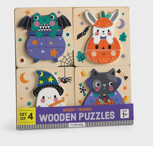 Spooky Friends 4 Wooden Puzzles