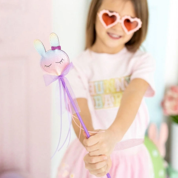 Pastel Rainbow Bunny Wand