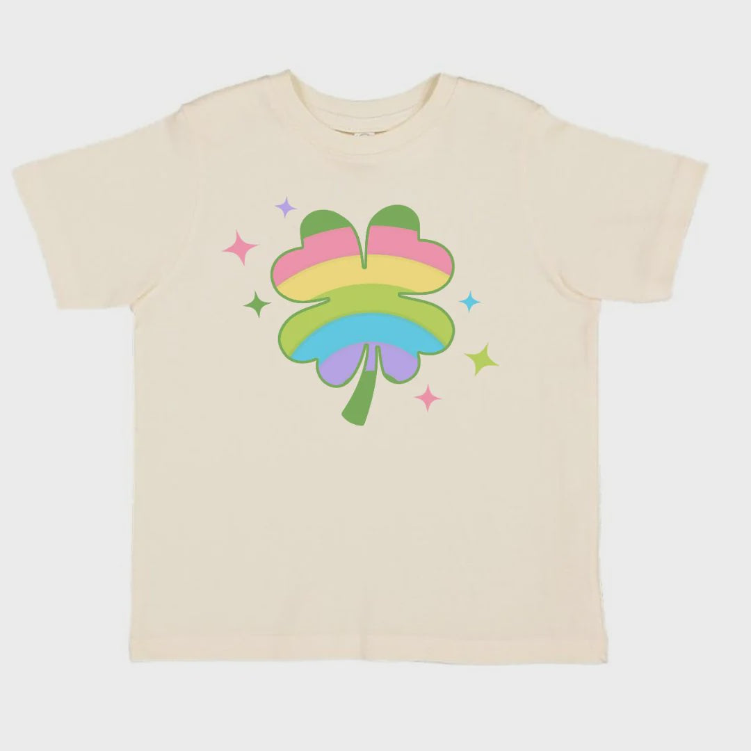 Rainbow Clover St. Patrick's Day SS T-Shirt - Natural