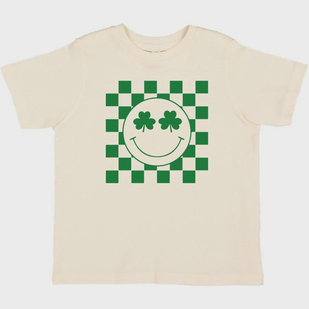Shamrock Smiley St. Patrick's Day SS T-Shirt - Natural